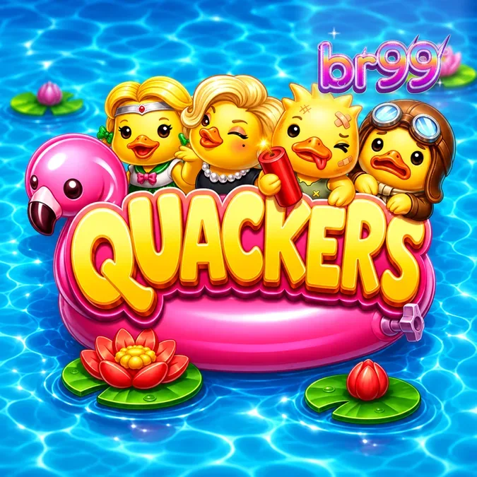 Interface colorida e vibrante do slot Quackers com patos animados