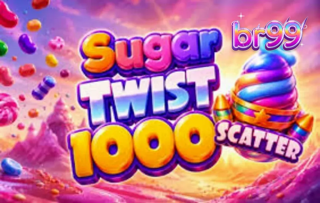 Interface colorida do jogo Sugar Twist 1000 com símbolos de doces
